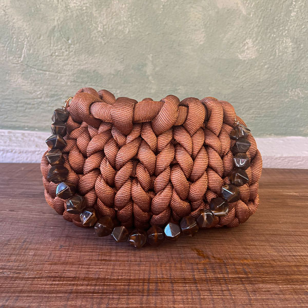 Braided Copper Bead Clutch 1